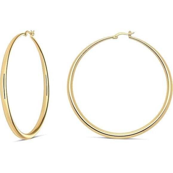 14K Gold Hoop Earrings For Women, Silver Hoop Earrings & Rose Gold Earrings - Picture 7 of 7